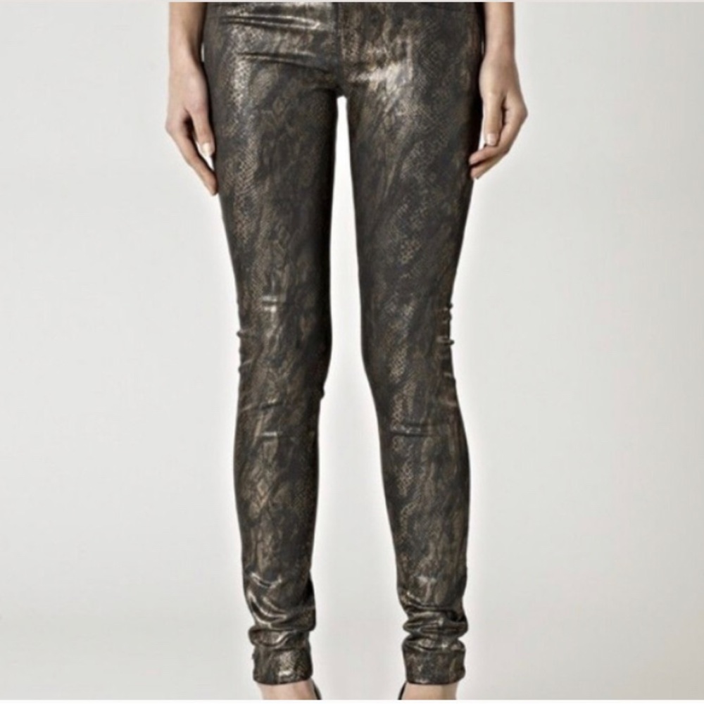 J BRAND Golden Snakeskin Skinny Jeans